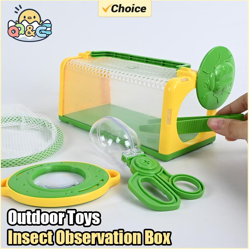 Non-Toxic Children'S Outdoor Tools Insect Observation Box Magnifying Glass Capture Net Capsule Clip Adventure Role-Playing Puzzle Toy