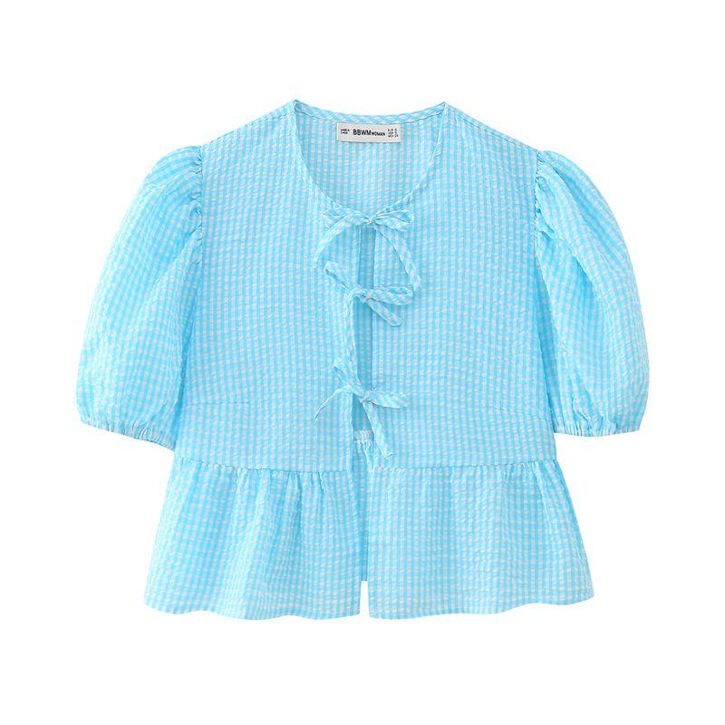 Kaslead Women's Fashion All-Match Puff Sleeve Top