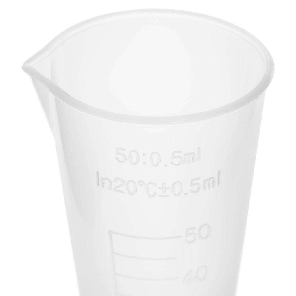 Set of 50ml Graduated Plastic Laboratory Beakers 10 Pcs