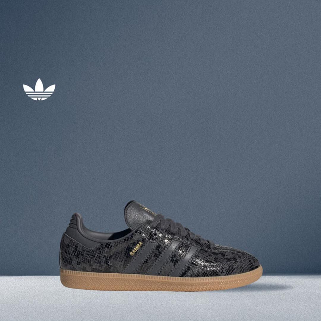 Adidas Обувь с Т-образной головкой SAMBA OG W Винтажные кроссовки Женские Adidas Трилистник JQ3532 35.5 чёрный