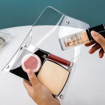Pvc Transparent Makeup Brush Storage Bag Portable Mini Travel Button Coin Purse Waterproof Accessories Makeup Brush Bag 1Pc