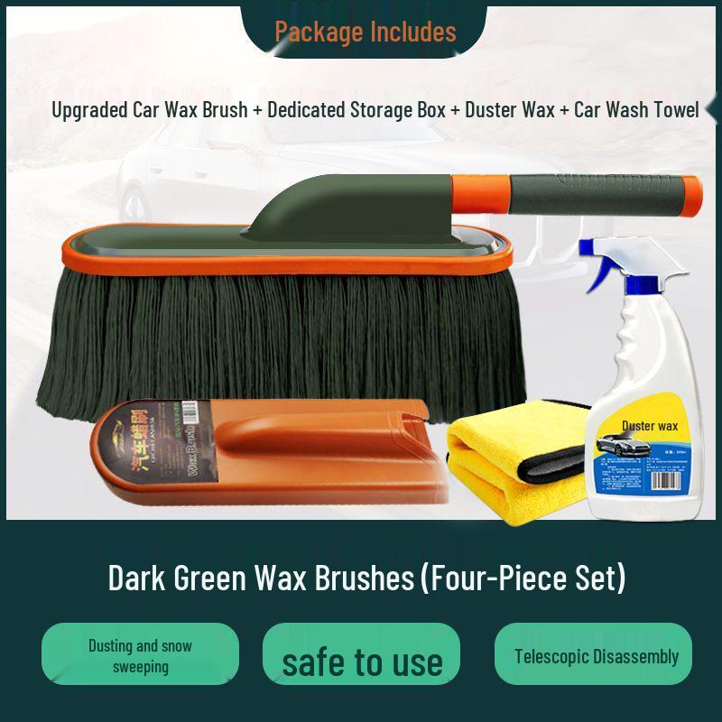 Car Cleaning Duster & Snow Removal Brush with Wax Mop