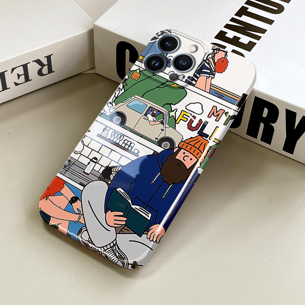 All-inclusive Film Phone Case Cartoon Fashion Design Hard Shell Full Cover Camera Protection Case for iPhone Samsung Xiaomi Poco Redmi Huawei Honor