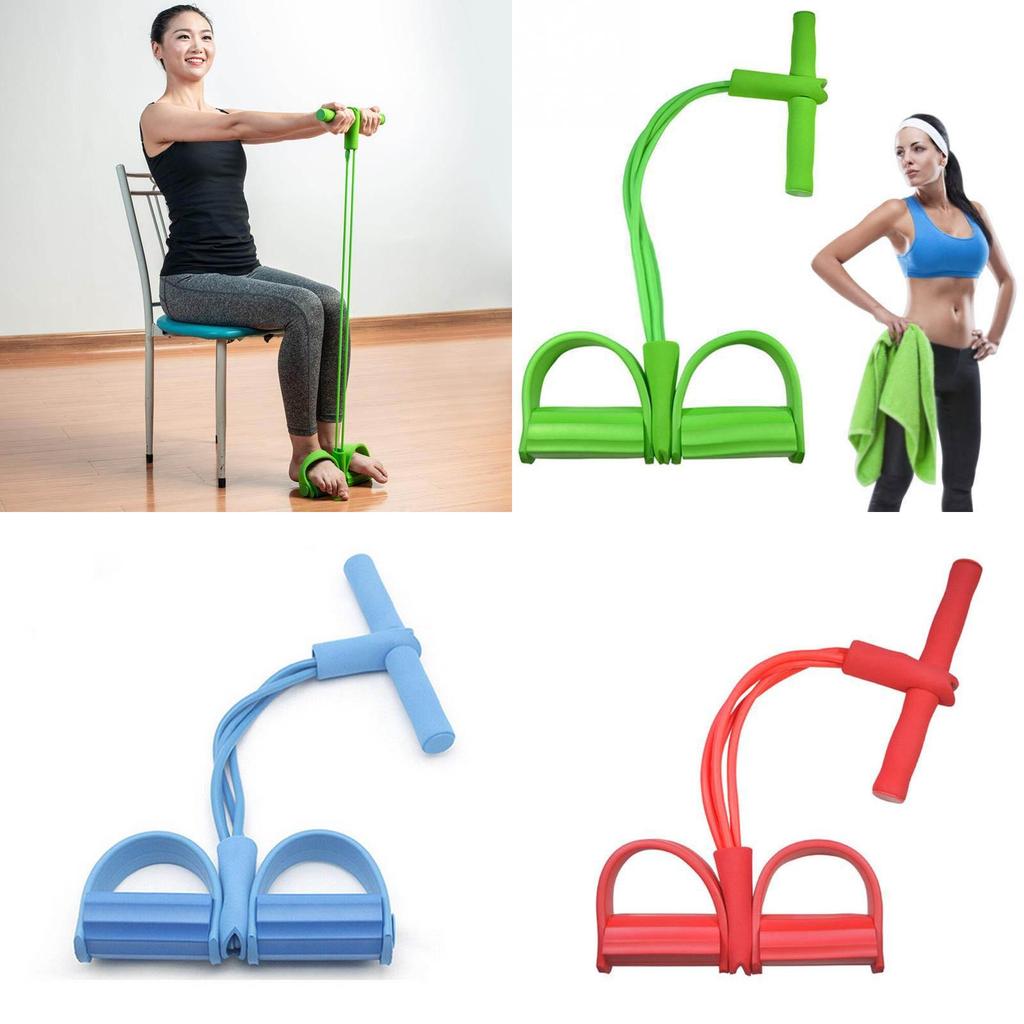Durable Fitness Gum 4 Tube Resistance Bands For Effective Sit-up Pull Rope Exercises