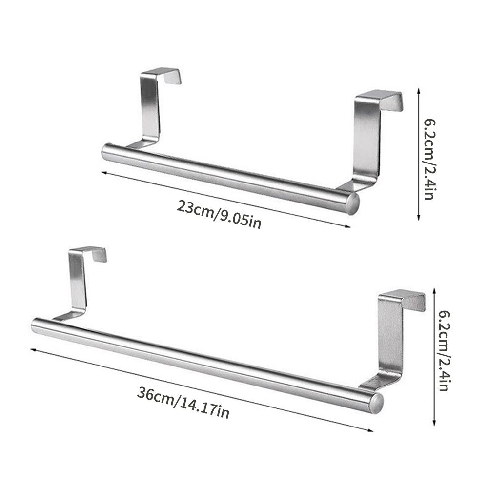 1 Towel Hanging Rod For Home Door, Non-Punching Stainless Steel Towel Rack, Bathroom, Kitchen Single Bar Towel Rod, Silver