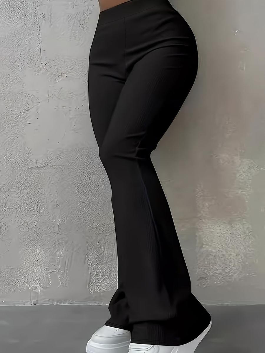 Женские осенне-зимние повседневные облегающие вельветовые брюки с высокой талией 4XL чёрный