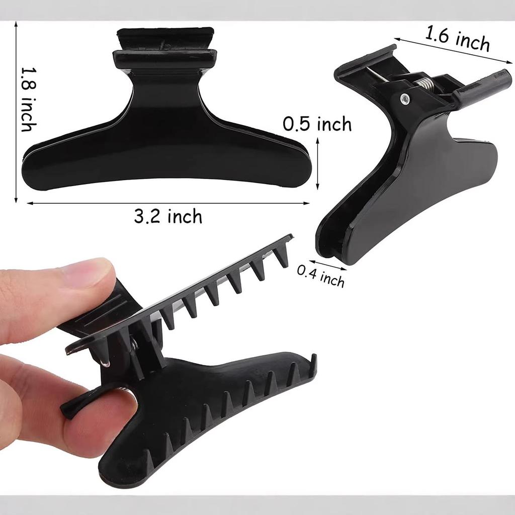 Cross-Border Hair Styling Tools: Small Butterfly Clips, Studio Updo & Sectioning Duckbill Clips, Black Claw Clips.
