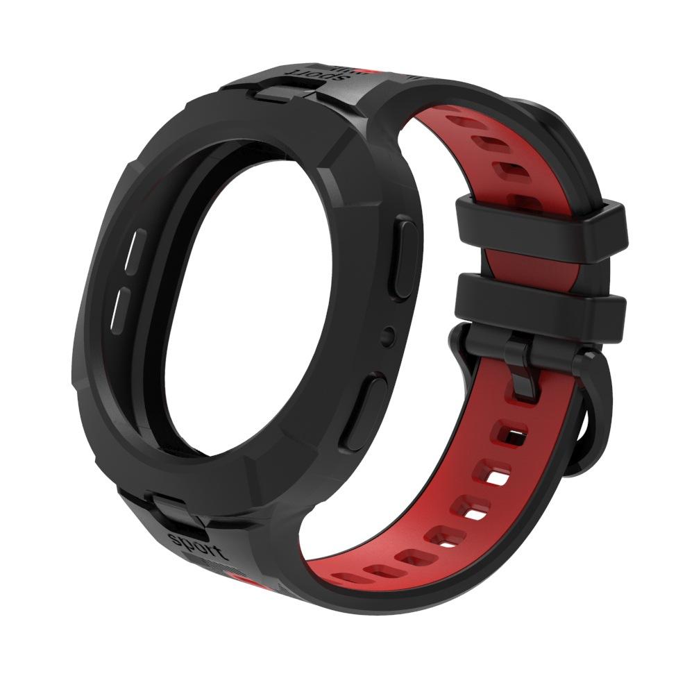 

TPU Starp+Case for Samsung Galaxy Watch 8 40mm 44mm 8Classic 46mm Integrated Frame Protector Cover for Galaxy Watch 8 Wristband Watch 8 Classic 46mm чорний/червоний