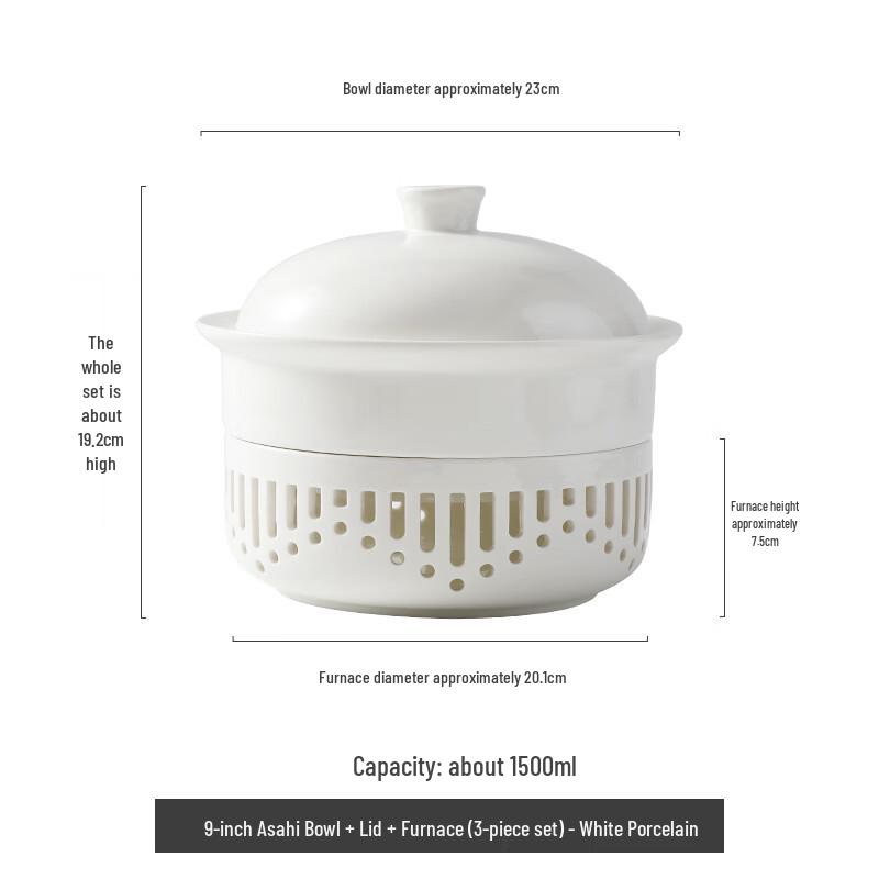 Nordic Ceramic Stew Pot with Candle Warmer and Lid