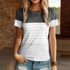 Sommer Mode T-Shirt Damen Einfach Diagonale Streifen 3D Gedruckt Street Casual Harajuku T-Shirt Damen Rundhals T-Shirt Oberteile Kleidung