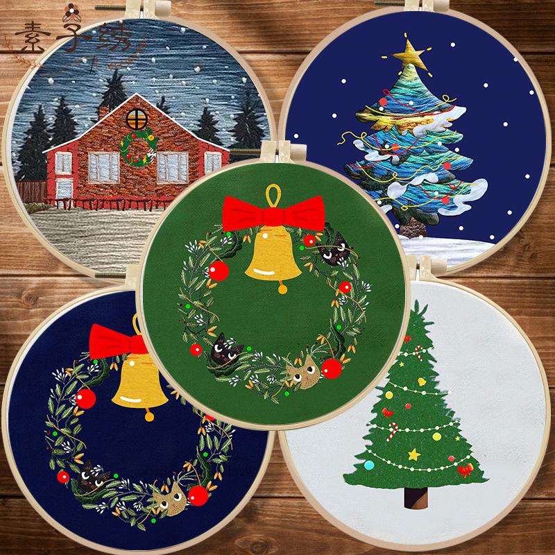 1 st Julklockmönster Broderi DIY Tygpyssel Kit Kreativt Hantverk Sömnad