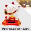 Solar Powered Fortune Cat Figurine Waving Wealth Waving Hand Cat Ornaments  Holiday Gift