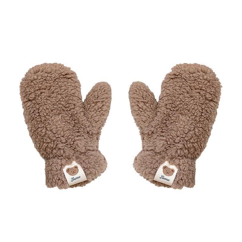 Women's Winter Plush Lamb Wool Neck Gloves