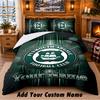 Plymouth Argyle FC Pattern Bedding 3Pcs Set Custom Name, Bed Sheet And Pillowcases For Home Bedroom