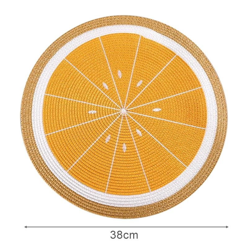 4PC,Round Woven Nordic Style Nonslip Placemat Coaster Insulation Padding Mug Cup Table Mat Home Decor Napkin Kitchen Accessories 4PCS&Round
