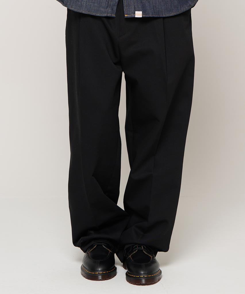 CARGOBROS Heavy Banding Wide Slacks (Black)