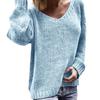 Women's Fashion V-neck Long Sleeve  Solid Color Sweaters and Knitted Sweaters