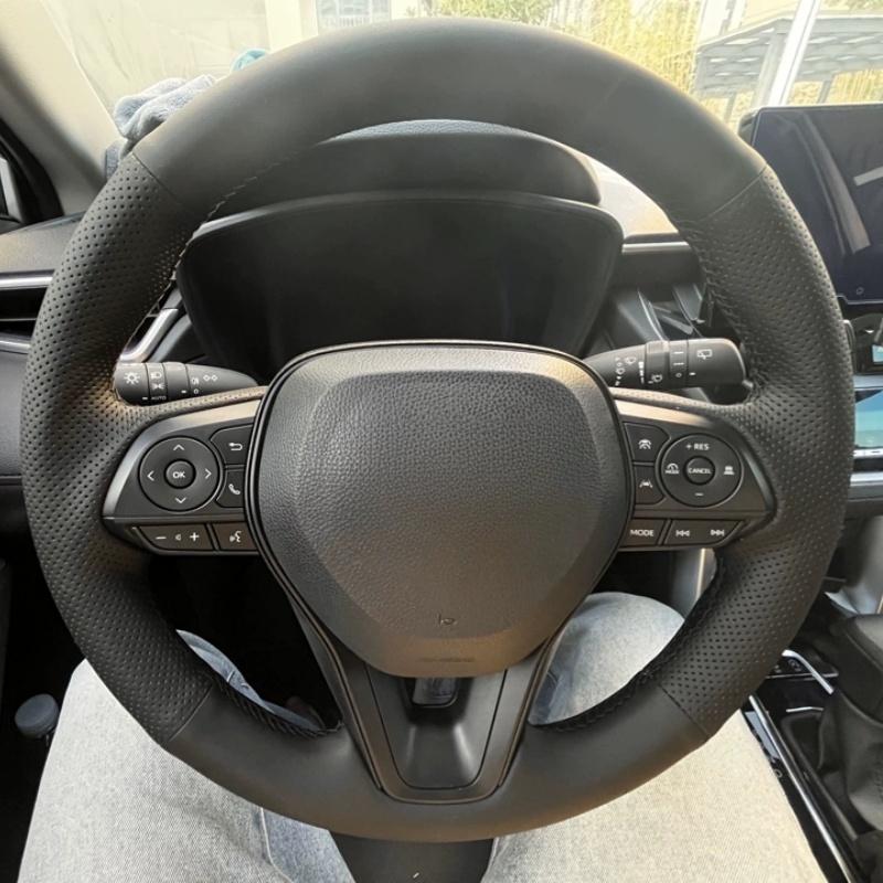 Замшевая Накладка на Руль Автомобиля Для Toyota Corolla RAV4 Avalon Crown Автомобильные Аксессуары Red Thread