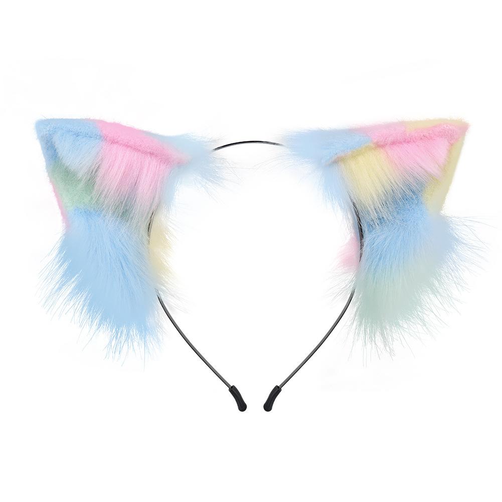 Animals Ears and Tail Plush Ears Hair Hoop Costume Accessories Long Tails for Masquerade Birthday Carnival Women Girls Holiday