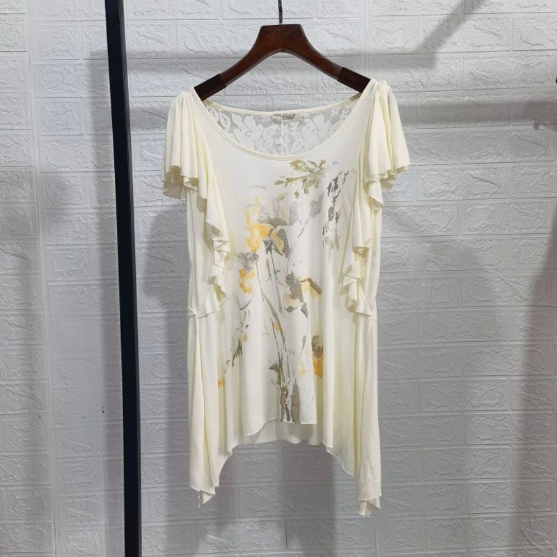 

Летняя искусственная хлопковая клетчатая вертикальная асимметричная деревянная ухочистка футболка с коротким рукавом рукав с оборкой кружево Default