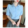 Summer New Style Jacquard Embroidery Casual Fashion Versatile Women's Short Sleeve Shirt
