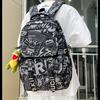 Schoolbag Wholesale New Version of Junior High School Student Schoolbag Graffiti Word Sports Large Capacity Men's and Women's Backpack Storage