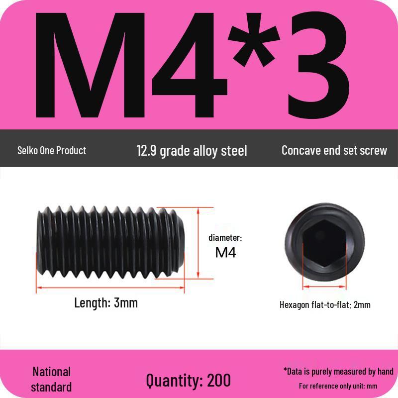 12.9 Grade Hex Socket Set Screw Grub Screw (M3-M12)