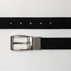 [Lanvin Collection] Leather Belt (Long Size) Men's Made in Japan Reversible Smooth Front Embossed Back Commuting JLMB823L ChocolateBlack FREE