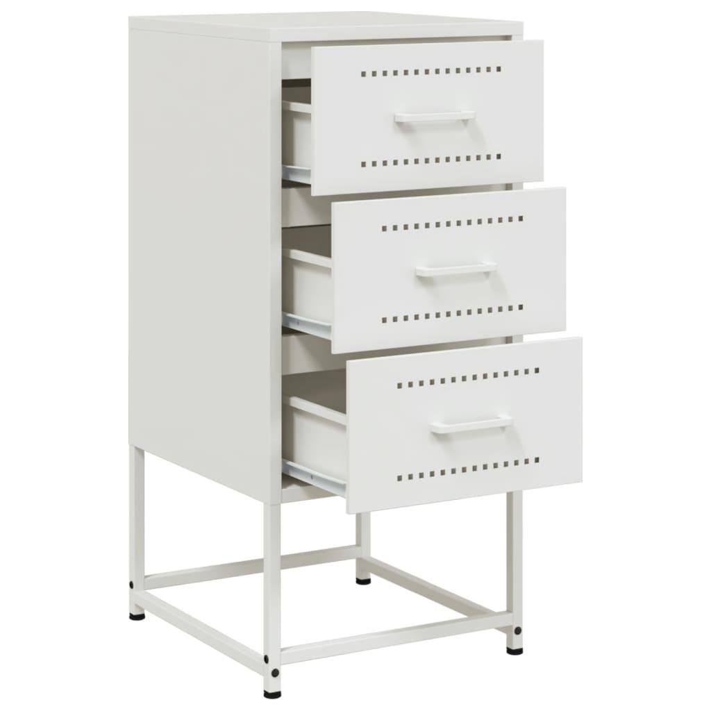 Nightstand White 36 x 39 x 78 cm Steel