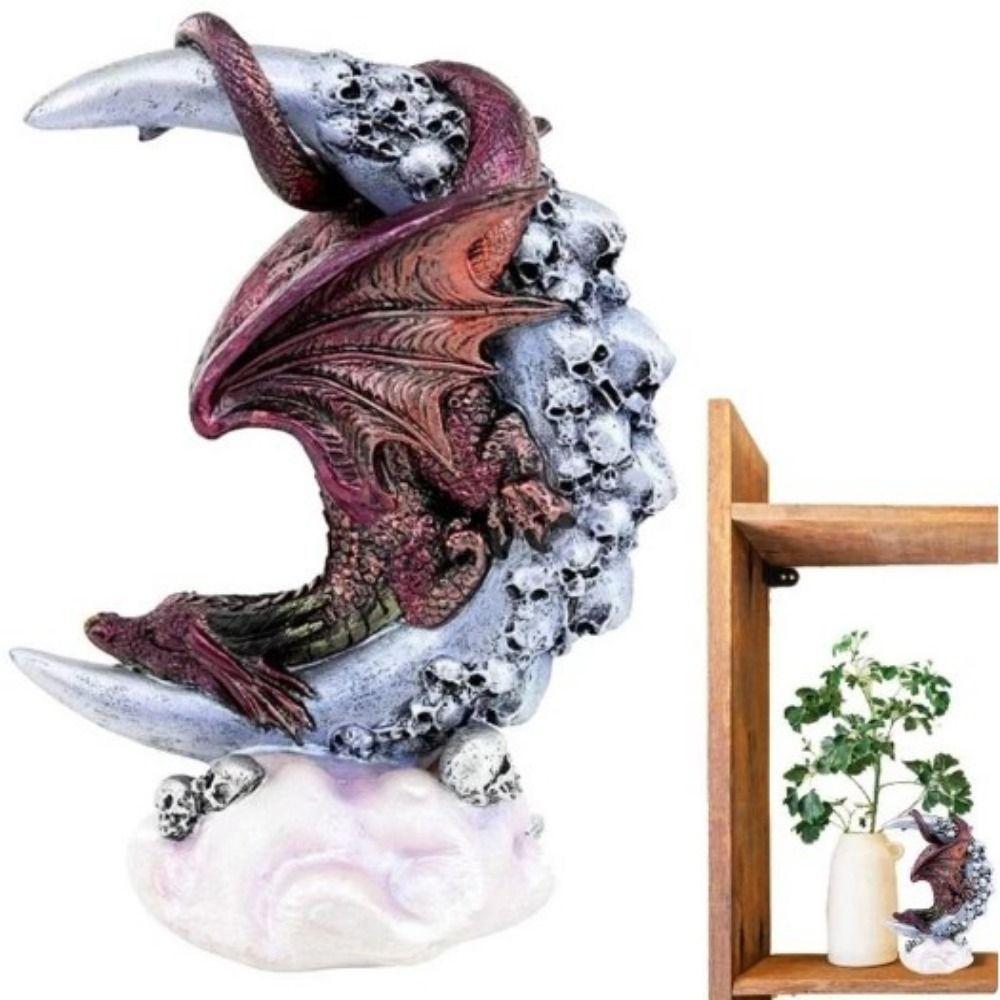 Moonlight Shaped Halloween Skeleton Moonlon Unique Moonlon Dragon Ornaments Garden Decor