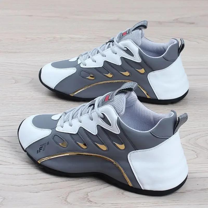 Men's Shoes 2024 Summer New Sneakers for Men Lightweight Soft Unisex Leather Comfort Platform Vulcanized Shoes Zapatillas Hombre