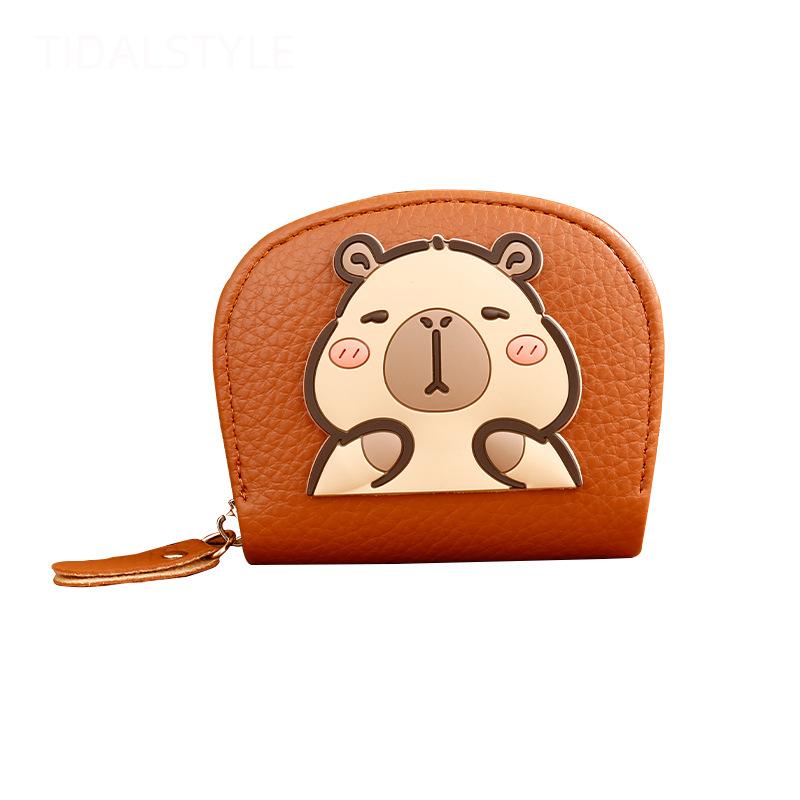 

New Cartoon Capybara Coin Purse Cute Mini Multi-card Storage Bag Small and Convenient Change Storage Bag коричневый
