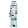 1PC Light Blue Hood Girl Snow Scene Pattern 750ml Color Plastic Sports Water Bottle Leakproof Flip Straw Lid Suitable for Sports Office Home Use