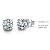 White Cubic Zirconia 8MM Stud Earrings 925 Sterling Silver Women Earrings Fashion Jewelry