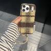 Ретро шерстяной фланелевый чехол для мобильного телефона iPhone17Promax iPhone16 короткая веревка 15 ячеек 14/13
