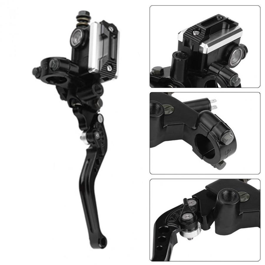 L+R 22mm Motorcycle Master Cylinder Hydraulic Brake Pump Clutch Levers Reservoir