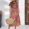 3D Digital Printing Dresses Women's Summer Short-sleeved O-neck Casual Loose Dress