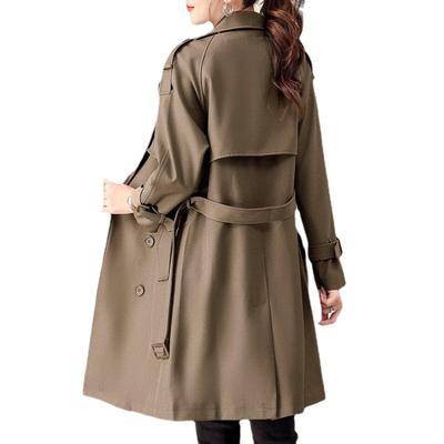 Lange trenchcoat voor dames met Britse stijl en modieuze kleding