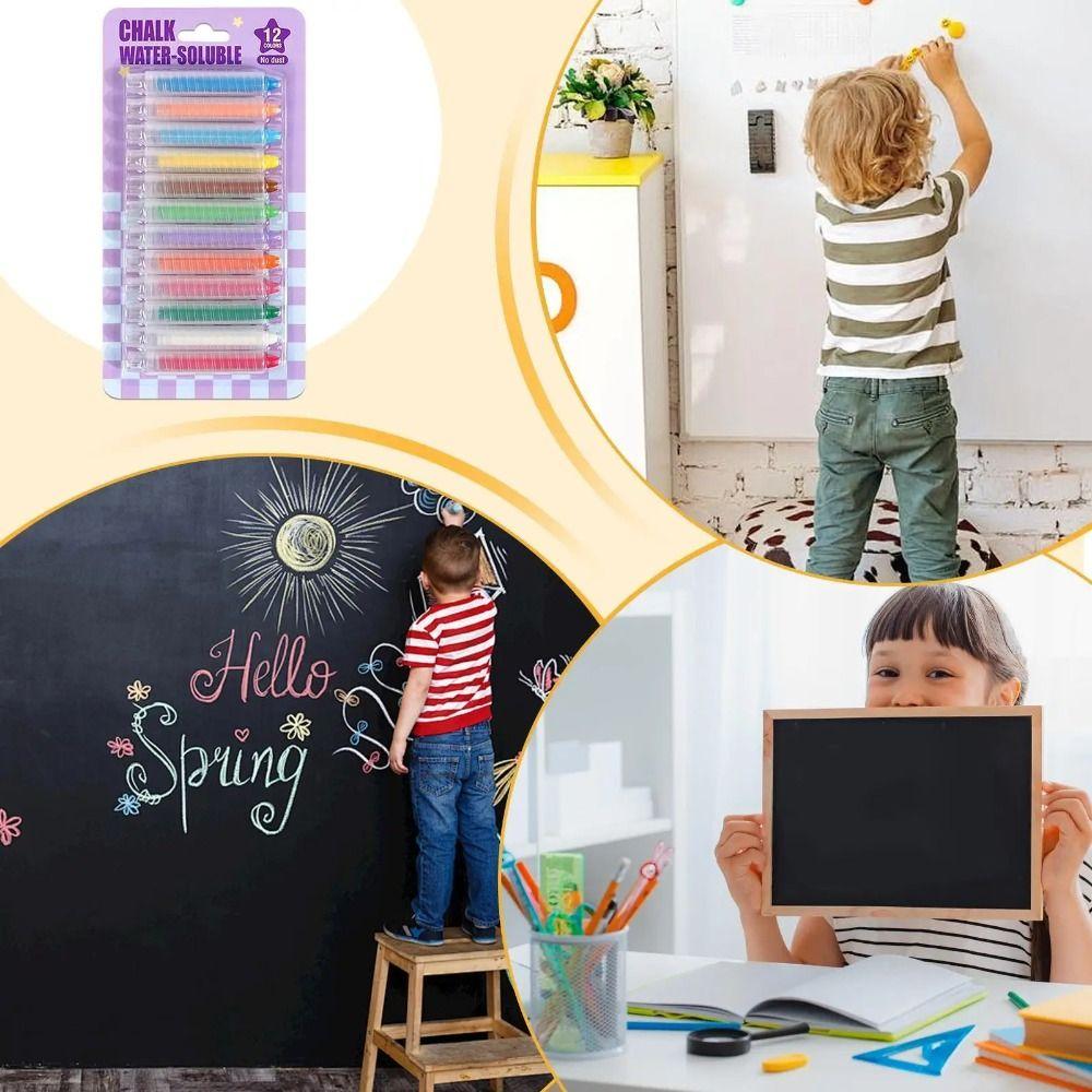 Non-Toxic Drawing Crayons 6/12 Colors Outdoor Art Chalk Creative Washable Chalk  Whiteboard