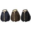 Men's Winter Fashion Casual With Thick Lambskin Fleece Hooded Cardigan Jacket