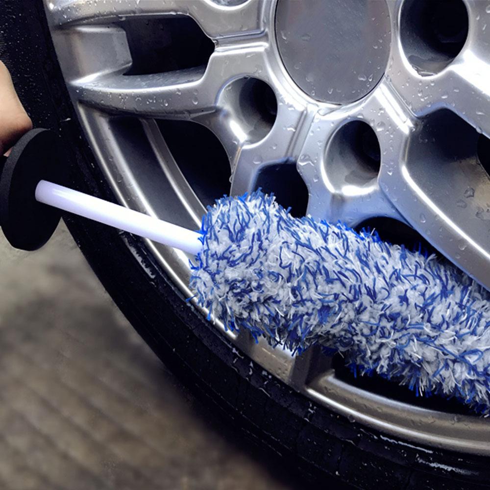 Car Wash Brush Car Wheel Cleaning Tool Wheels EVA Non-Slip Handle Easy To Cleaning Rims Spokes Wheel Barrel Car Accessories