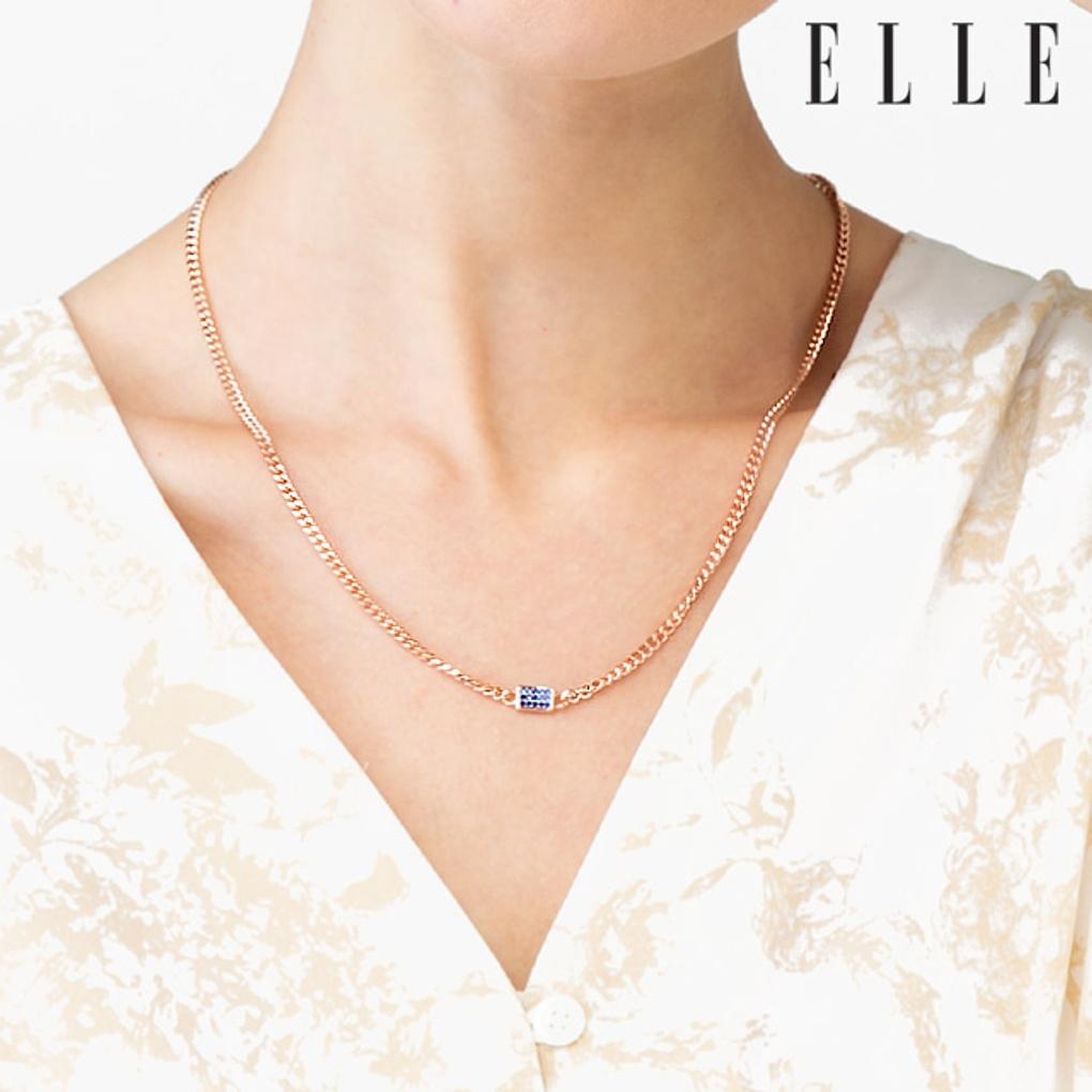 Bold Chain Blue Necklace ELBRNN147