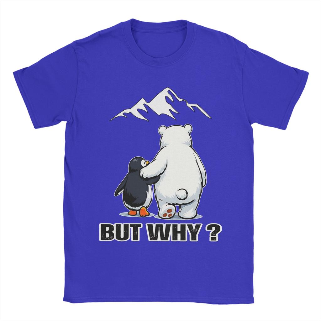 Penguin But Why T Shirt Harajuku TShirts Short Sleeve Classic Tops Summer Cotton O Neck Plus Size Clothes