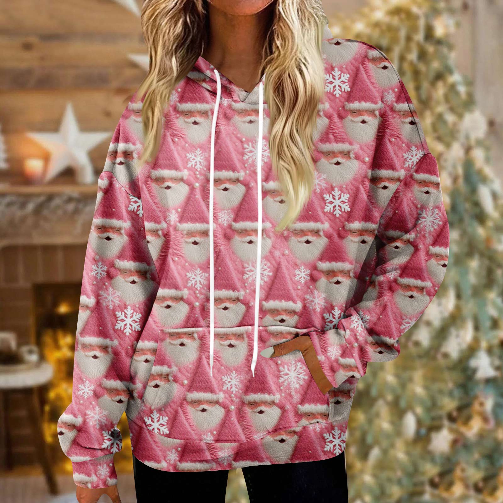 

Толстовки для женщин оверсайз зимние плюшевые милые свитшоты пуловер модная осенне-зимняя одежда M розовый