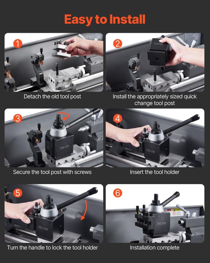 Quick Change Tool Post Set 8 Pcs Lathe Tool Holders for 10"-15" Mini Lathe