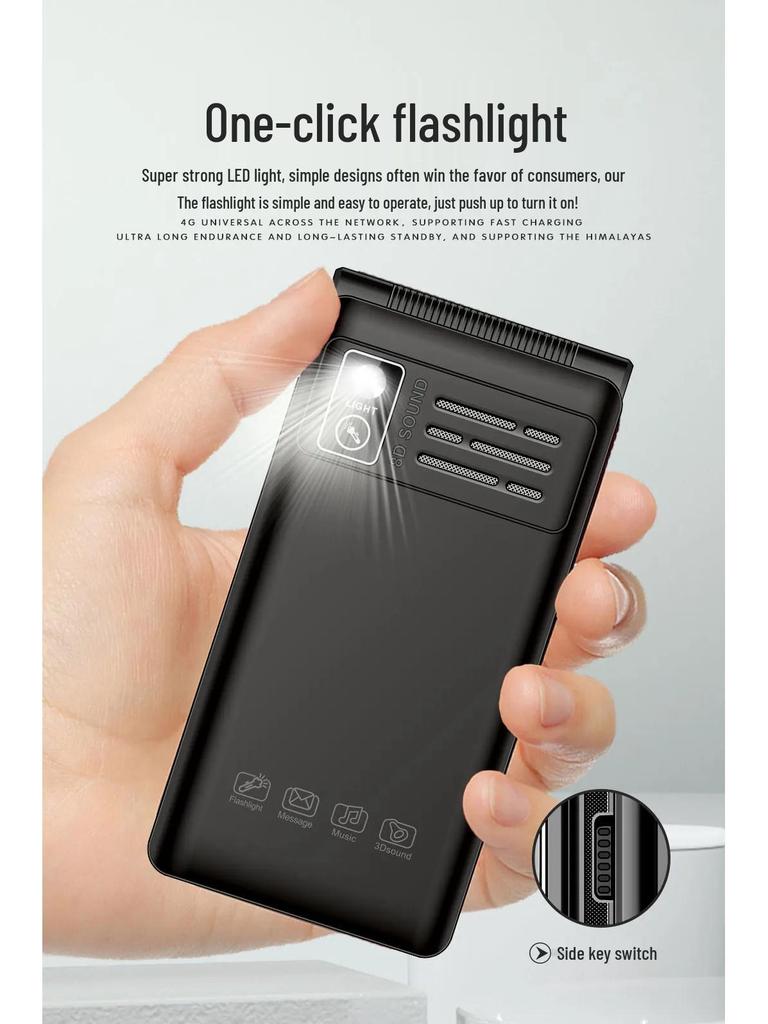 Affordable Senior Flip Phone: 4G, 2.6" Screen, Large Battery, Loud Speaker, Long Standby