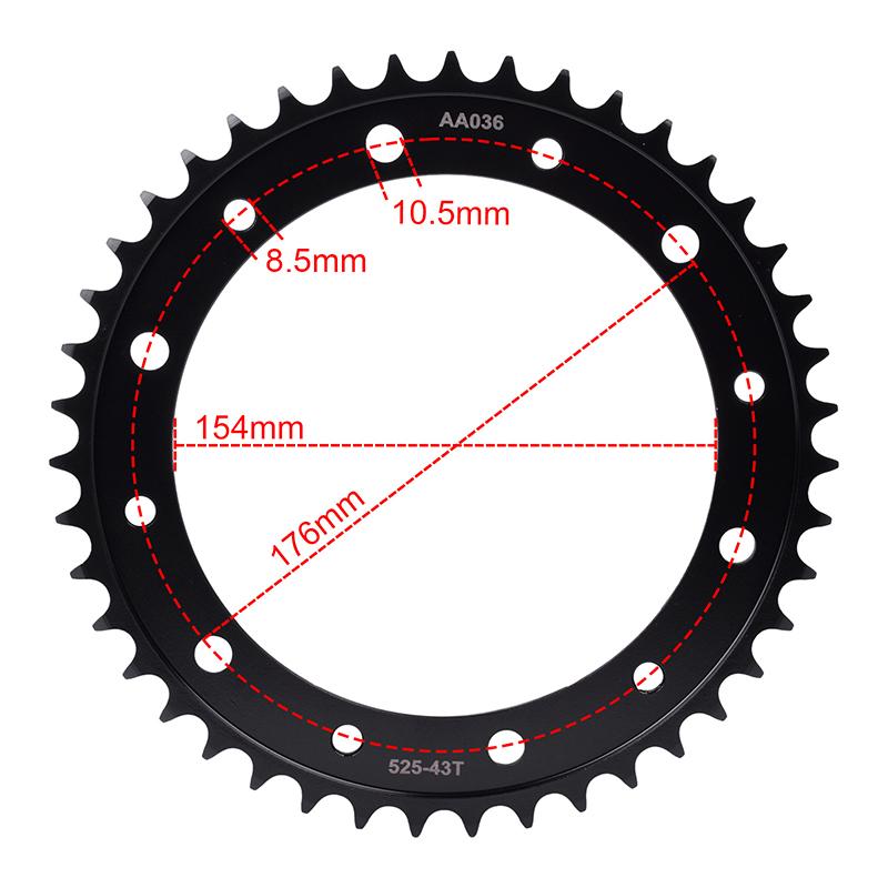 525 16T 43T Motor Bike Front Rear Sprocket Gear Wheel Cam for Honda VFR750 FInterceptor VFR 750 1990-1998