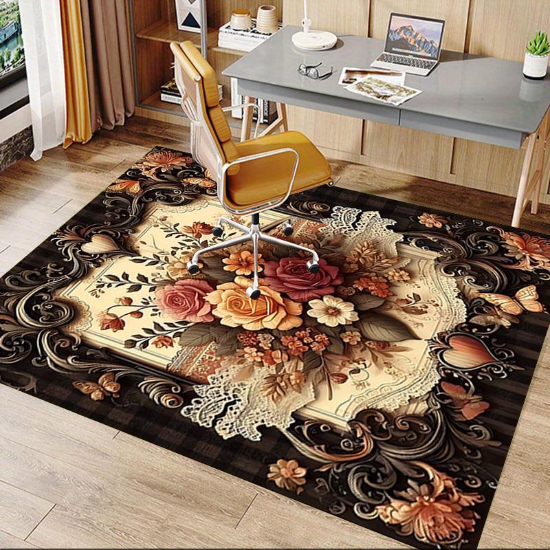 1PC Floral Pattern Butterfly Extra Large Non Slip Floor Carpet, Office, Family, Bedroom, Studio Large Area Rug Indoor Rugs