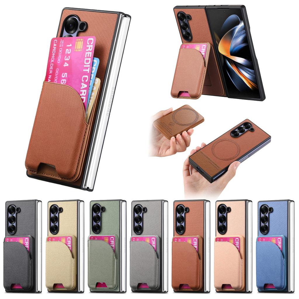 2 In 1 Detachable Cards Solt Wallet Case For Samsung Galaxy Z Flold 6 5 5G Fold6 Fold5 Magnetic Vertical Bag Wirelss Charging