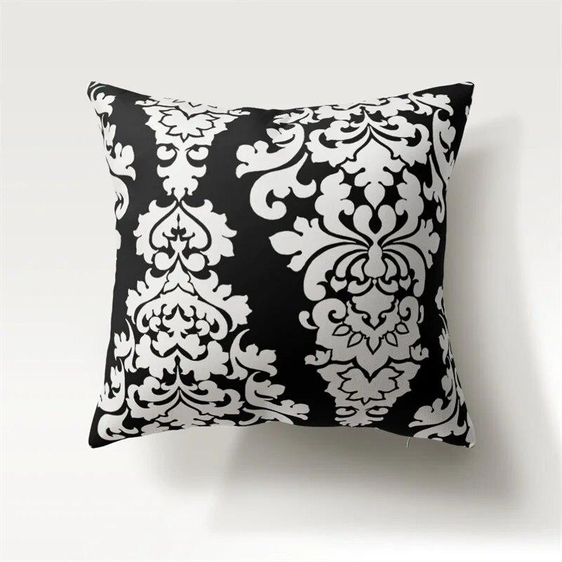 Nordic Simple Fashion Black and White Geometric Polyester Pillowcase 45x45cm Sofa Chair Car Cushion Cover Home Decor Pillowcase